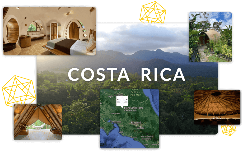 Costa Rica retreat collage of jungle, waterfalls and lodging